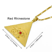 Anniyo Egyptian Pyramid Pendant Necklaces for Women Men Egyptians Eye Of Horus Jewelry Egypt Eye Amulet Hieroglyphics #019306