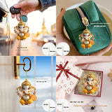 Cute Garnesh Pendant Keychain Retro Ganish 2D Flat Acrylic Ornament Charm Hanging Decoration for Car Bag Festive Home Party Gift