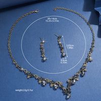 1 Set Of Fashionable Copper Inlaid Claw Chain Necklace, Earrings, Jewelry Set, Women's Wedding Banquet Party Daily Necessities