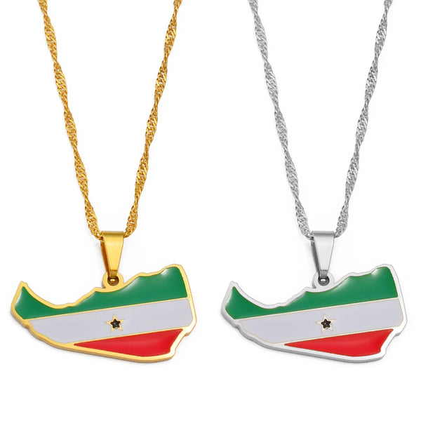 Anniyo Somaliland Pendant Necklaces for Men Women Gold Color Jewelry #263421