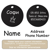 Personalized Pet Cat Dog Name Collar Accessories Circle Custom Engraved ID Tag Necklace Chain Charm Supplies For Dog Product