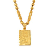 Anniyo Men's Dragon Pendant and Ball Bamboo Necklaces Gold Plated Jewelry for Father Husband's   #006809P