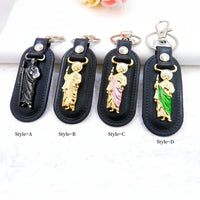 1pc Metal PU Leather St. Jude Pendant Keyring Keychain Religious Ornament