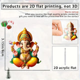 Ganesha Versatile Pendant Keychain,Eastern Elements 2D Flat Acrylic Ornament,Hanging Decoration for Car,Bags,Festive,Party,Gift
