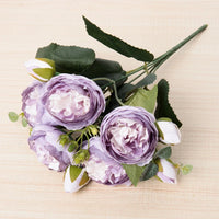 Silk Artificial Flower Rose Peony Bouque Home Decoration Bridal Holding Flower Wedding Decor Bouquet DIY Fake Flower Arrangement