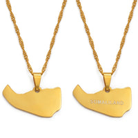 Anniyo Somaliland Map Pendant Necklaces Gold Color Jewelry #022621