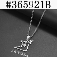 Anniyo 2CM Outline Heart Trinidad and Tobago Map Pendant Necklaces For Women Girls Trendy Ethnic Jewelry @365921