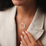 Custom Family Name Necklace Women Jewelry Personalized Stainless Steel Multiple Name Circle Pendant Necklace Mom Sister Gifts