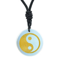 Chinese FengShui Amulet Crystal Quartz Tai Chi Yin Yang Fish Symbol Necklaces Taoist Reiki Energy Exorcism Pendants Jewelry