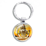 Hinduism Keychains Ganesha Vishnu Goddess of Kashmi Wealth Shiva Amulet Key Chain Glass Dome Keyring India Buddhism Jewelry Gift