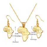 Anniyo Africa Map Jewelry Sets Pendant Necklaces Earrings For Women Egypt Ethiopian Nigeria Sudan Congo  #002306S