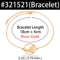 Anniyo 18CM + 4CM Sint Maarten and Saint-Martin Bracelets for Women Saint Martin SXM Stainless Steel Jewelry  #321521