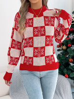 VigoCasey 2025 Winter Casual Christmas Knitted Sweater Women O Neck Print Loose Pullover Autumn Lady Lantern Long Sleeve Jumper