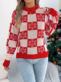 VigoCasey 2025 Winter Casual Christmas Knitted Sweater Women O Neck Print Loose Pullover Autumn Lady Lantern Long Sleeve Jumper