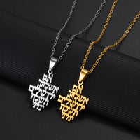Anniyo 2.9CM Jehovah Yahweh YHWH Pendant Necklaces Stainless Steel Jewelry for Women Girls #507862