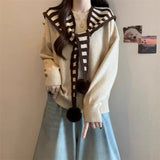 Autumn Winter Shawl Two-piece Set Ancora Red Pullover Sweater for Women Autumn and Winter New Christmas Navy Collar Top Trendy
