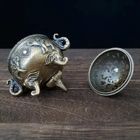 Elephant Triple-Legged Incense Burner Metal Home Decor Aromatherapy Accessory, Versatile for Meditation Decoration Ornament