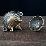 Elephant Triple-Legged Incense Burner Metal Home Decor Aromatherapy Accessory, Versatile for Meditation Decoration Ornament