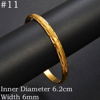 Anniyo (One Piece) Wholesale Dubai Bangle Jewelry Gold Plated Ethiopian Bracelet Openable for Women African Arab Wedding #001802