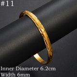 Anniyo (One Piece) Wholesale Dubai Bangle Jewelry Gold Plated Ethiopian Bracelet Openable for Women African Arab Wedding #001802