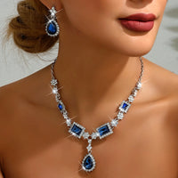 Ladies' fashionable design, geometric necklace, earrings, jewelry set suitable for weddings, gatherings, holidays, gifts