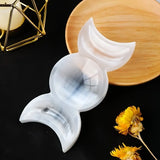 1pc Selenite Moon Goddess Selenite Bowl,Triple Moon Bowl,Crystal Gifts,Home Decor,Crystal Bowl For Witchcraft Divination