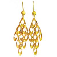 Retro Brass Earrings 24K Gold Plated Dubai African Nigeria Kundan Fan Shape Earrings Indian Luxury Jewelry For Women Gifts Whole