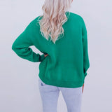 Xingqing Christmas Sweaters y2k Clothes Women Ball Ornament Pattern Round Neck Long Sleeve Pullover Knitted Tops Streetwear