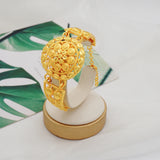 Dubai Gold Color Jewelry Set Wedding African Indian Ethiopian  Bridal Sets Nigerian Necklace Bracelet Earring Ring Jewellery