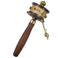 Hand Cranking Tibetan Prayer Wheel Double Bearing Colourful Turn Praying Instrument Rotatable Spinning Drum Religious Ornament