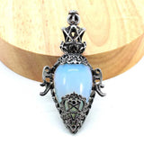 Water Drop Crystal Pendulum for Dowsing Spiritual Divination Natural Amethyst Rose Quartz Onyx Antique Pendulums Pendant Pendulo