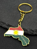 Kurdistan Region Map Necklace for Women Men Chains Stainless Steel Kurdish Flag Map Pendants Necklace Jewelry Collar N6212S01