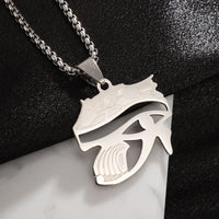 Ancient Egyptian Pharaoh Life Anka Cross Stainless Steel Necklace Anubis Totem Pendant Men\'s Amulet Jewelry Leather Rope Chain