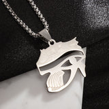 Ancient Egyptian Pharaoh Life Anka Cross Stainless Steel Necklace Anubis Totem Pendant Men\'s Amulet Jewelry Leather Rope Chain