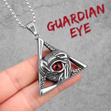 Guardian Eye Triangle Long Men Necklaces Pendant Chain Punk for Boyfriend Male Stainless Steel Jewelry Creativity Gift Wholesale