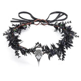 Gift Costume Cosplay Fairy Flower Leaf Headbands Photoshoot Simulated Elven Princess Tiara Black Flower Antler Crown Wedding
