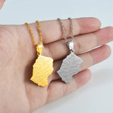 Anniyo the Kingdom of Lesotho Map With Cities Pendant Necklaces Jewelry Stainless Steel #313721
