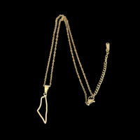 New fashionable stainless steel Israel map pendant necklace, simple and versatile, ethnic style map pendant collarbone chain for
