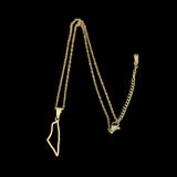 New fashionable stainless steel Israel map pendant necklace, simple and versatile, ethnic style map pendant collarbone chain for
