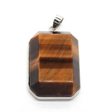 Natural Labradorite Crystal Rectangle Faceted Stone Pendants For Women Amethyst Apatite Gemstone Pendant Man Jewelry No Chain