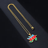 2024 new fashion stainless just Azerbaijan map with flag pendant necklace temperament everything collarbone chain birthday anniv