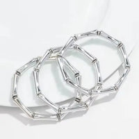 3pcs Leopard Acrylic Bamboo Women's Hand Bracelets Retro Stack Thin Tube Beaded Elastic Bracelet Bangle Couple Jewelry Gift