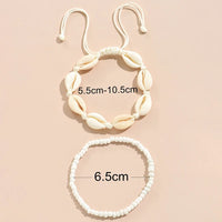 2PCS Bohemia Natural Shell Anklets For Women Small Resin Beads Summer Beach Shell Barefoot Ankle Bracelet Leg Chain Foot Jewelry
