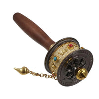 Hand Cranking Tibetan Prayer Wheel Double Bearing Colourful Turn Praying Instrument Rotatable Spinning Drum Religious Ornament