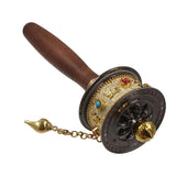 Hand Cranking Tibetan Prayer Wheel Double Bearing Colourful Turn Praying Instrument Rotatable Spinning Drum Religious Ornament