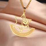 Dreamtimes Hebrew Star of David Necklaces Stainless Steel Hollow Hexagonal Star Necklace Box Chain Magen Jewish Chain Jewelry