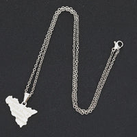 2024 new fashion stainless steel Sicily map pendant necklace temperament everything collarbone chain birthday anniversary small