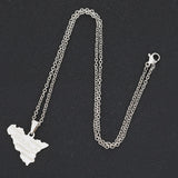 2024 new fashion stainless steel Sicily map pendant necklace temperament everything collarbone chain birthday anniversary small