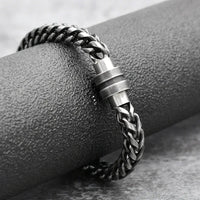 Bracelet Men's Stainless Steel Chain Punk Motorcycle Accessories Charm Bracelets Magnetic Clasp Vintage Jewelry Gifts Boyfriend