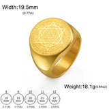 Dawapara Talisman Seal Solomon Ring Hexagram 12 Constellation Kabbalah Prosperity Good Health Amulet Stainless Steel Jewelry